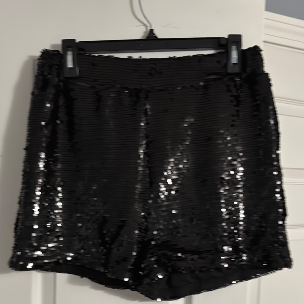 Sincerely Jules Black Sequin High Waist Shorts